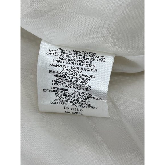 Ellen Tracy Off White Asymmetrical Zip Faux Leather Tweed Crop Jacket Size Med - Picture 11 of 16